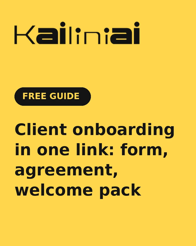 Client onboarding in one link: form, agreement, welcome pack