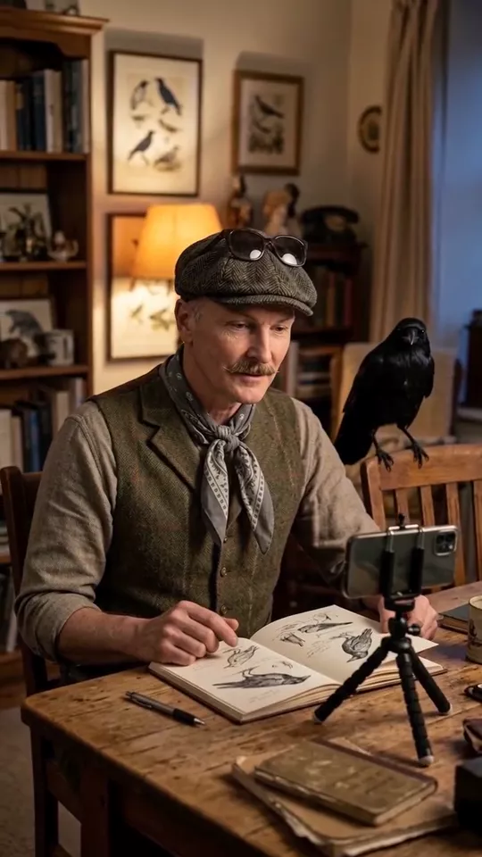 Adam — frame from the episode “Adam reads the Crow Queen — in a language he does not speak”
