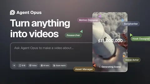 Agent Opus: turn anything into polished videos — video thumbnail